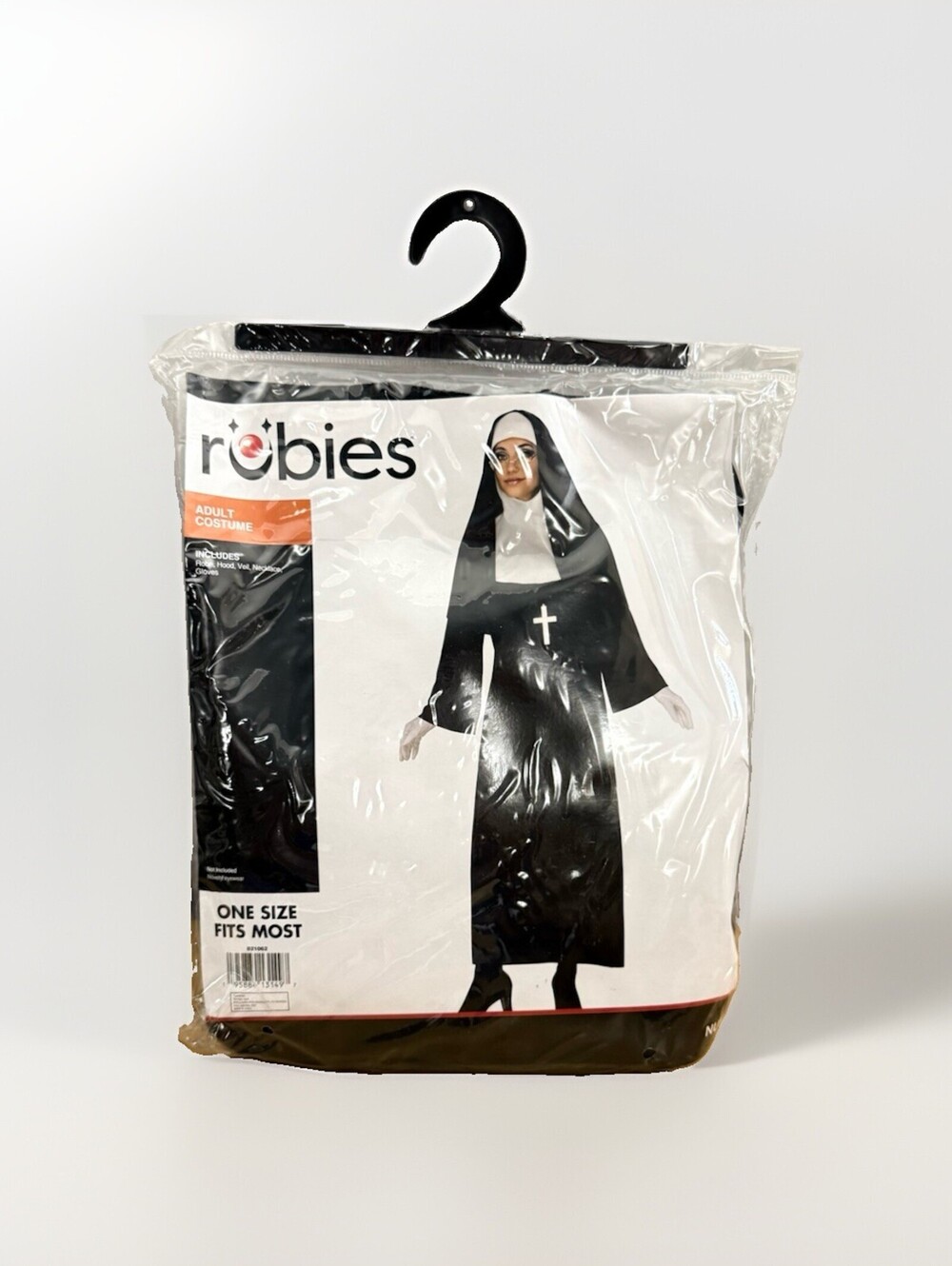 Halloween Rubies Nun Costume Women One Size Robe Hood Veil Necklace Gloves New